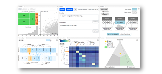 collage of screen shots of NLPVis user interface