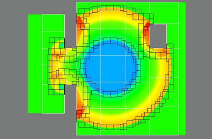 Grid “patches” on the finest resolution level in the SAMR grid hierarchy